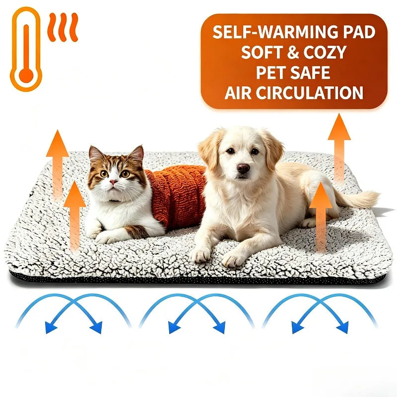 Self-heating pet mat