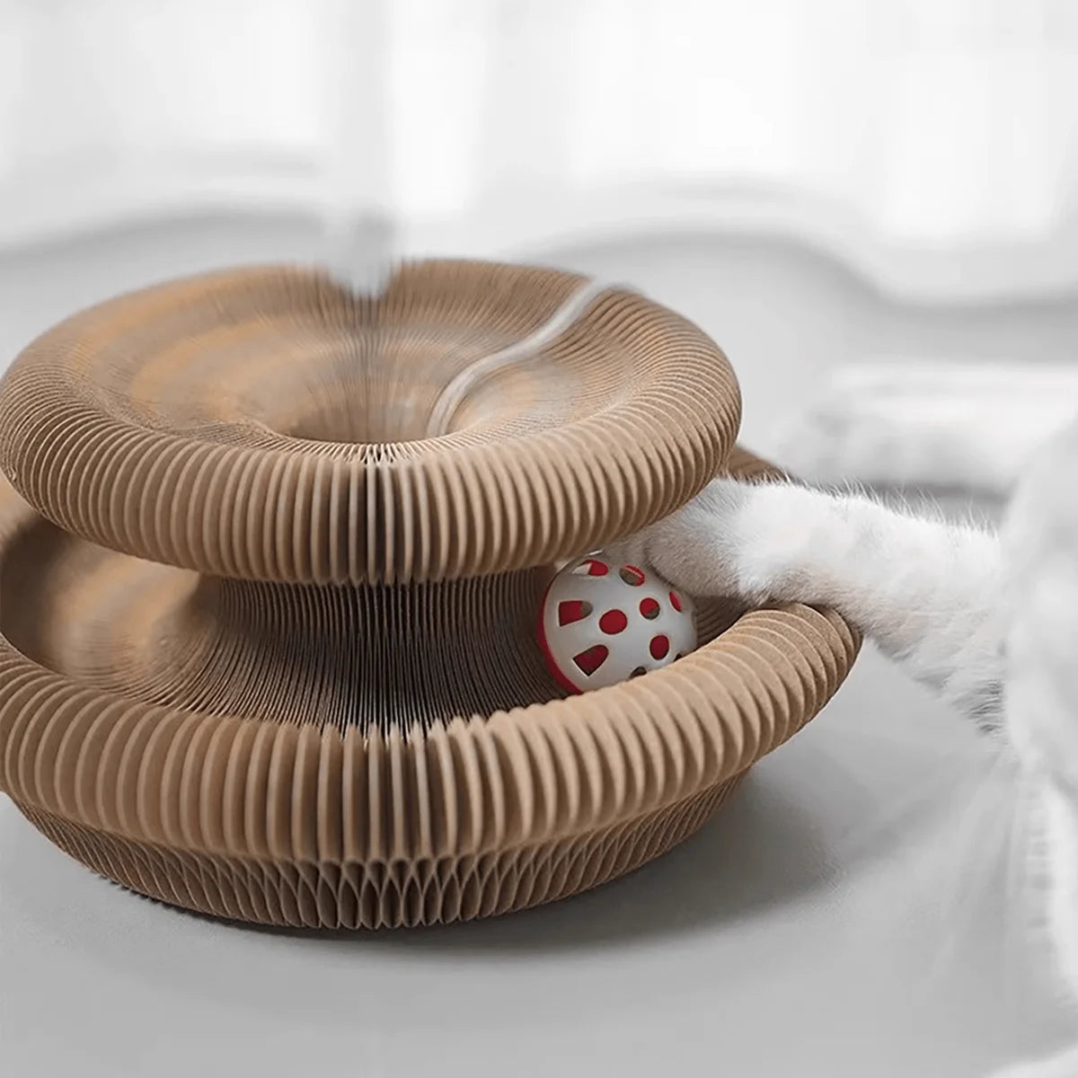 Foldable Accordion Cat Scratcher with Bell