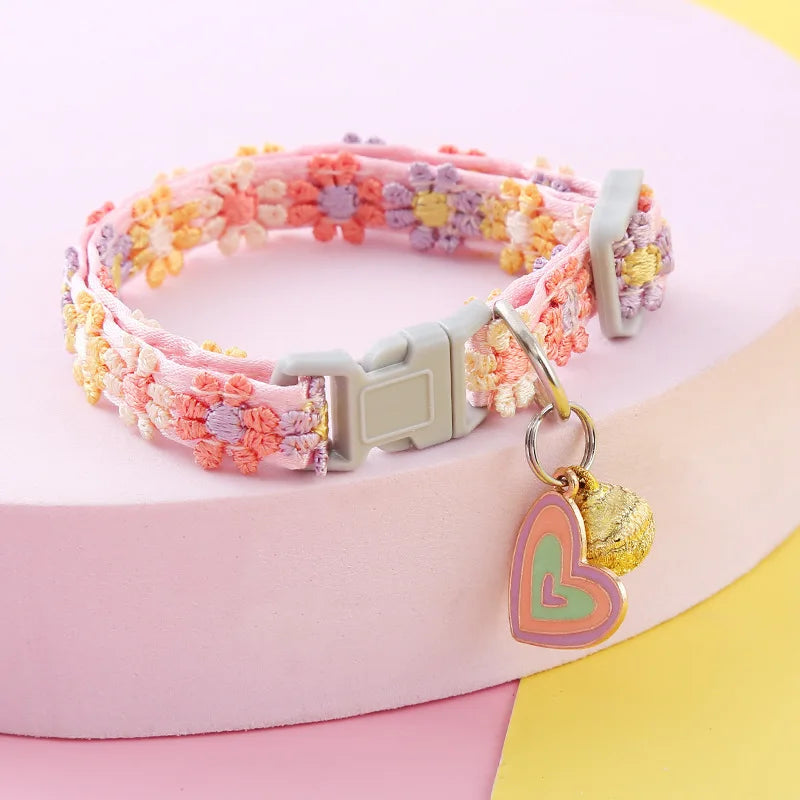 Adjustable Lace Cat Collar with Charm