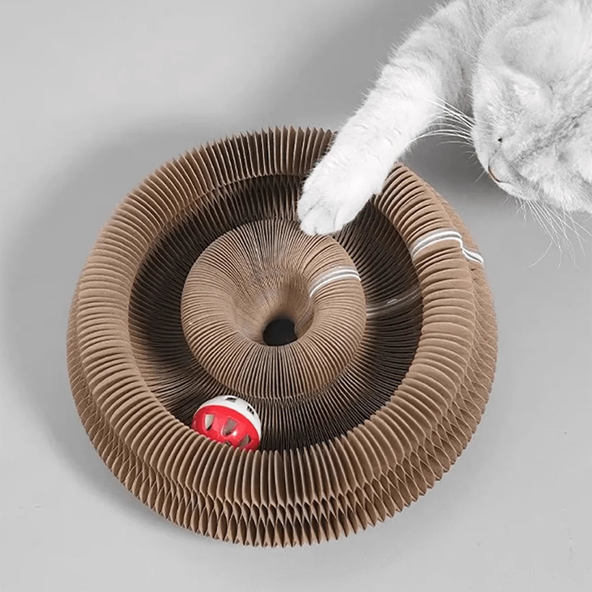 Foldable Accordion Cat Scratcher with Bell