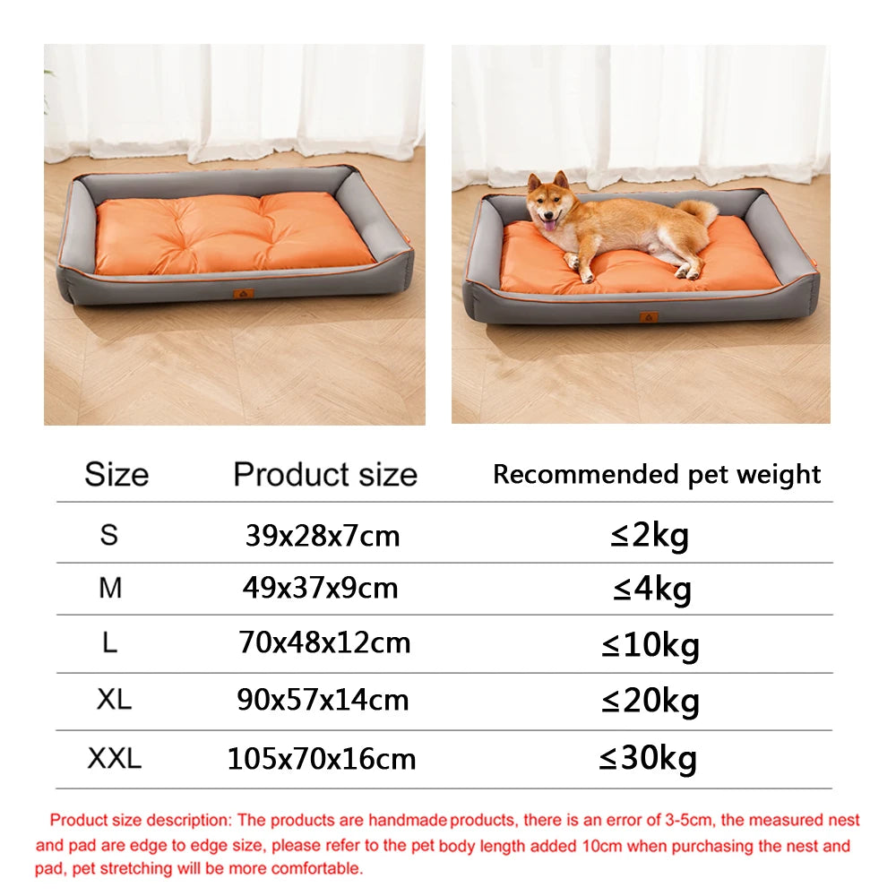 Waterproof Square Dog Bed – Bite-Resistant, All-Season