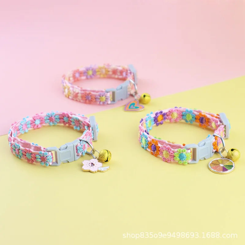 Adjustable Lace Cat Collar with Charm