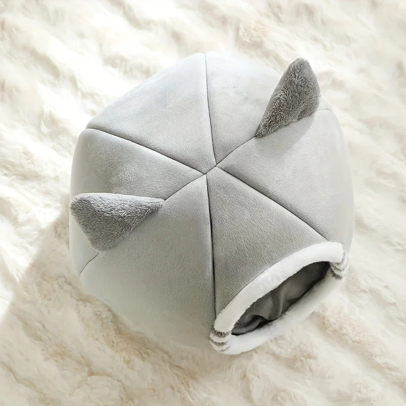 Cat Cave Bed with Soft Cushion – Enclosed Cat House
