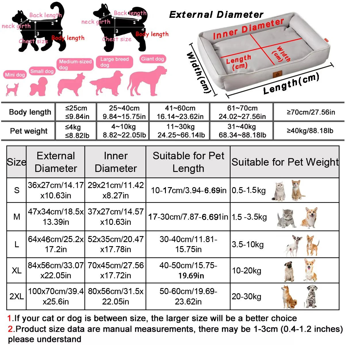 Waterproof Square Dog Bed – Bite-Resistant, All-Season