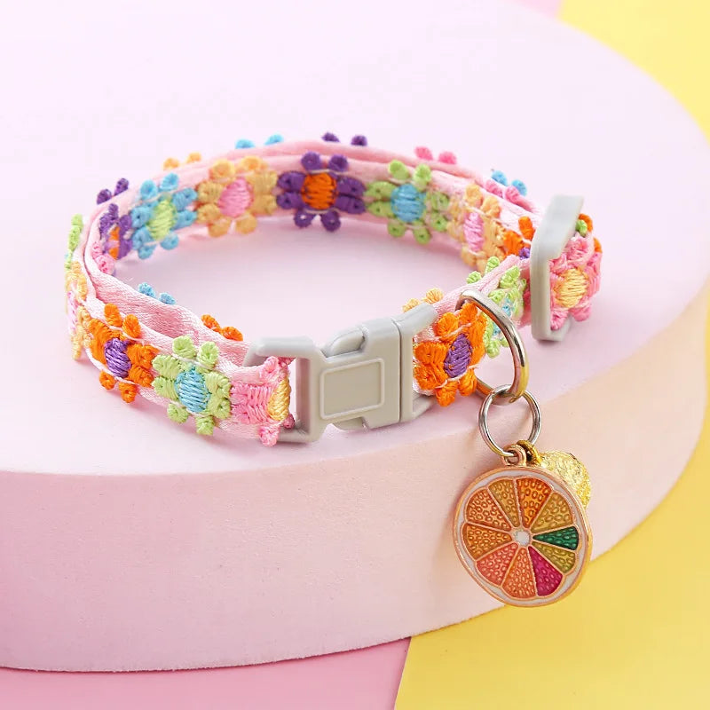 Adjustable Lace Cat Collar with Charm