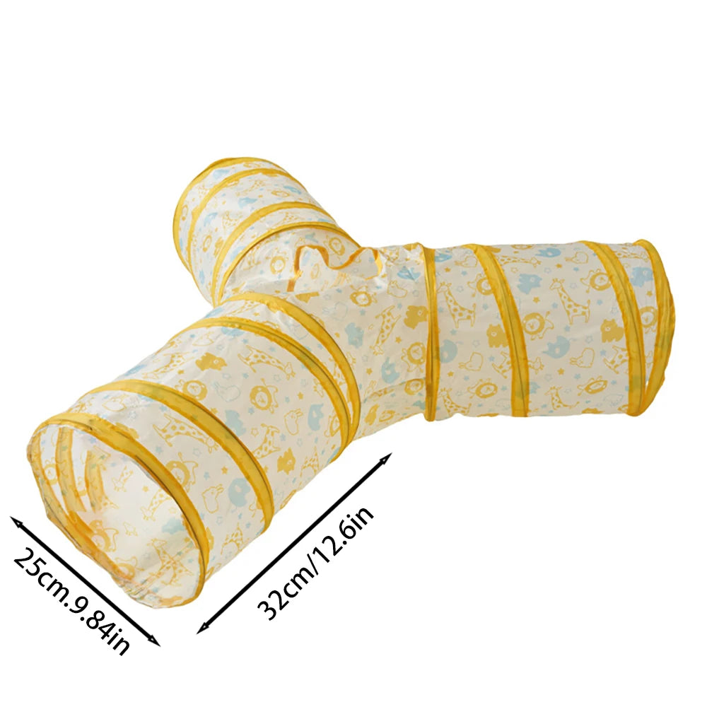 Foldable Cat Play Tunnel with Hanging Ball