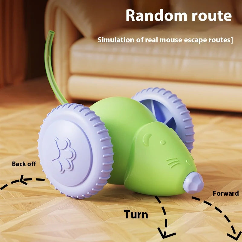 S1-Electric Mouse Car Interactive Cat Toy Rechargeable Automatic Kitten Toy Intelligent Obstacle Avoidance Cat Toy