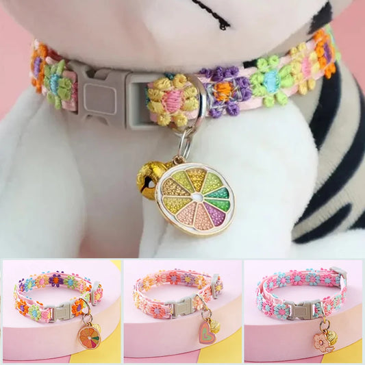 Adjustable Lace Cat Collar with Charm