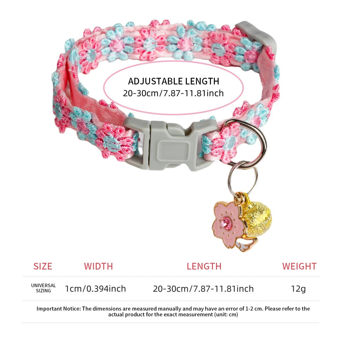 Adjustable Lace Cat Collar with Charm
