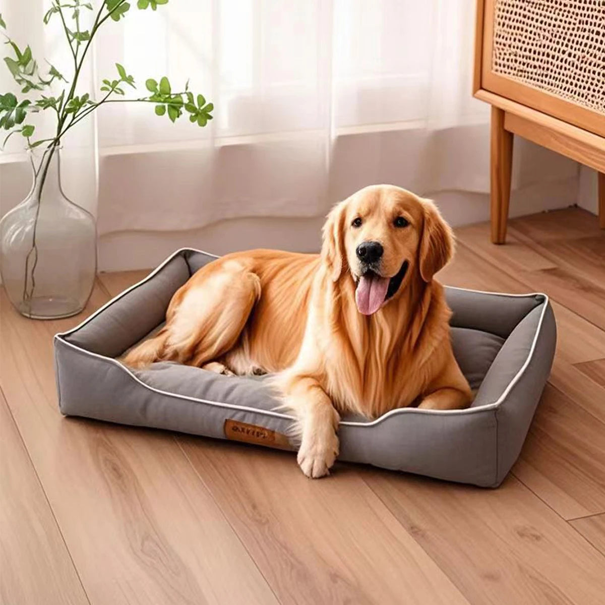 Waterproof Square Dog Bed – Bite-Resistant, All-Season