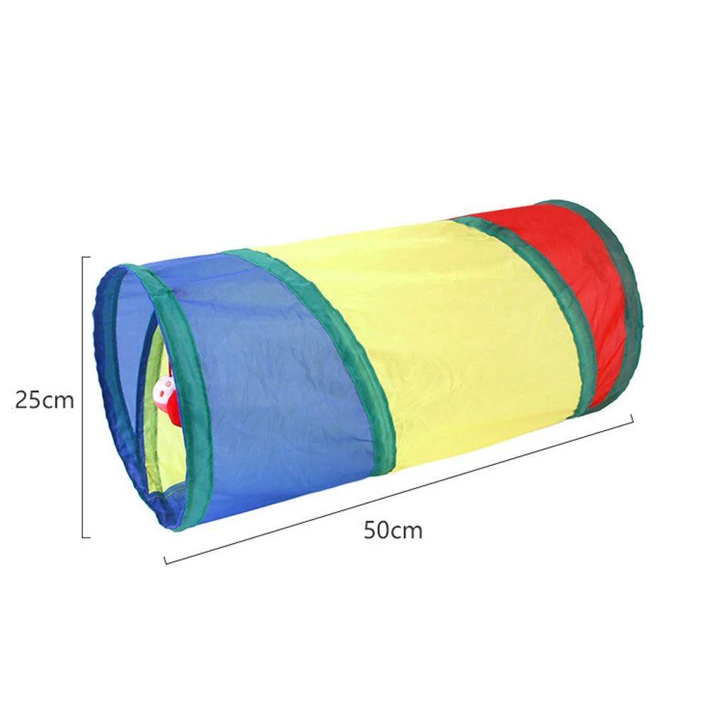 Foldable Cat Play Tunnel with Hanging Ball