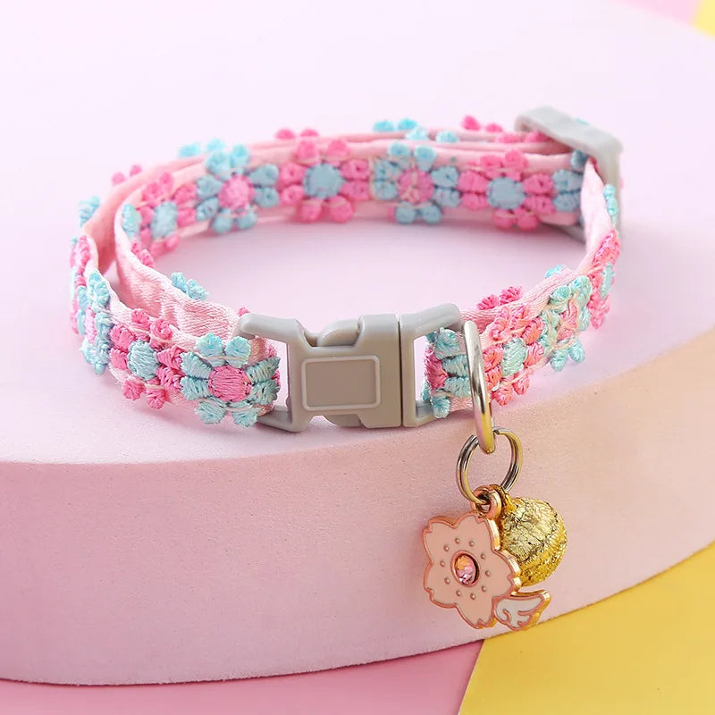 Adjustable Lace Cat Collar with Charm