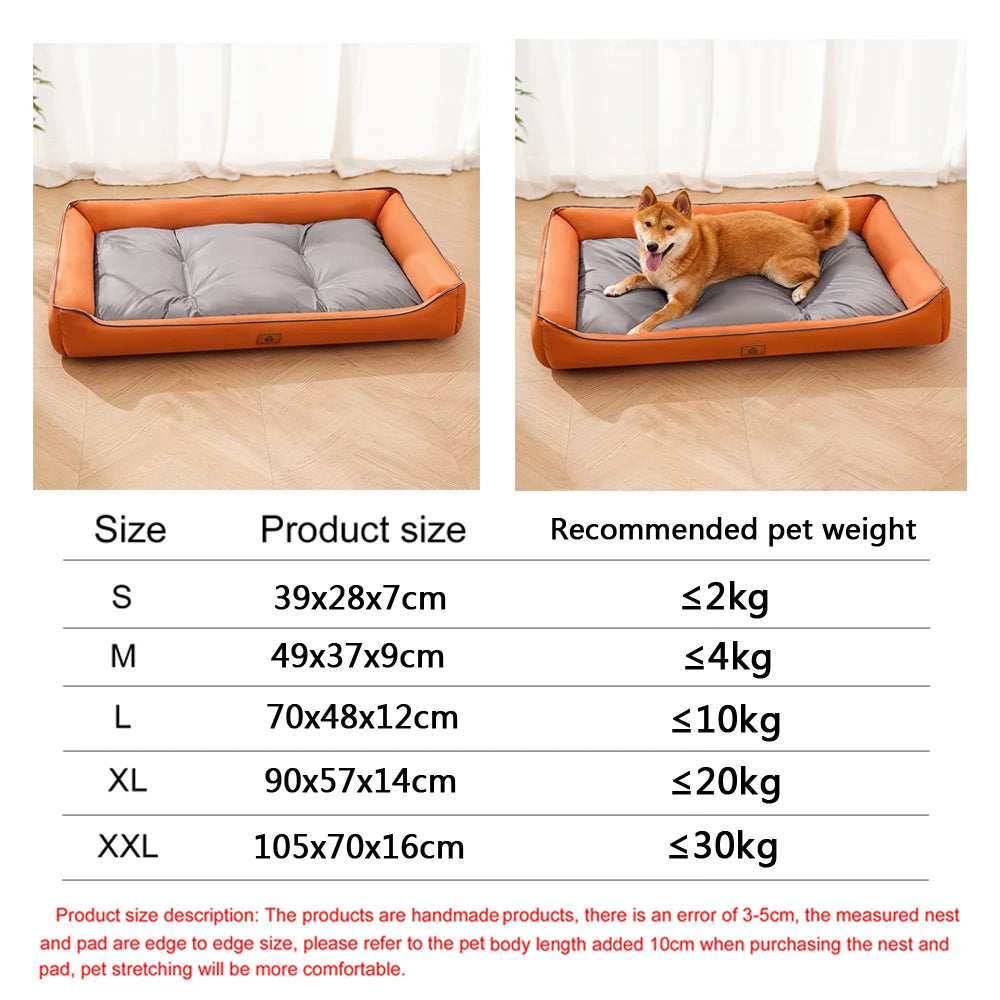 Waterproof Square Dog Bed – Bite-Resistant, All-Season