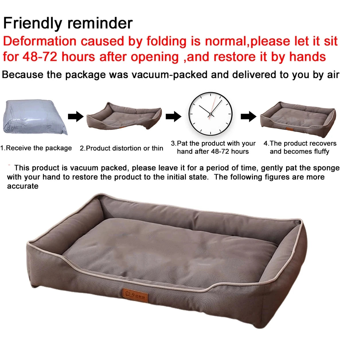 Waterproof Square Dog Bed – Bite-Resistant, All-Season